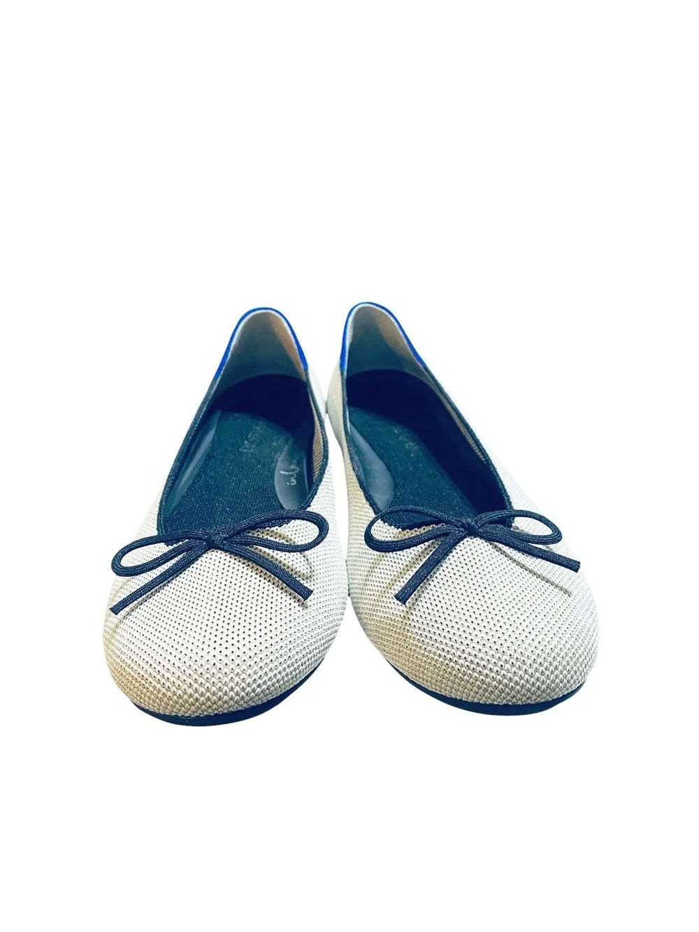 Rothy's The Ballet Flat Diamond Metallic Round Toe Casual Metal Knit
